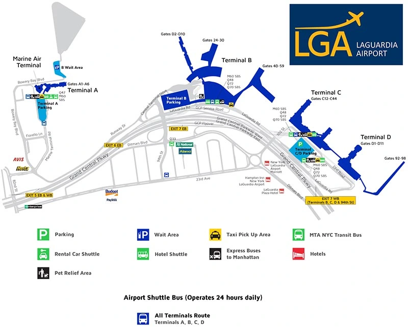 LaGuardia Airport Map